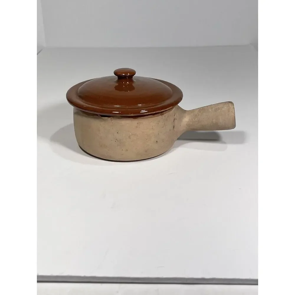 2 Set Cooking Pots - 1 Vallauris French Pottery Rustic Clay Pot + 1‎ Casserole